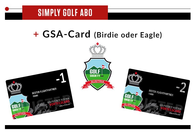 Simply Golf + Golfsociety Austria Vorteilscard - GSA-Card