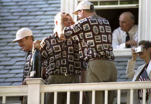 Justin Leonard and Jim Furyk of the USA