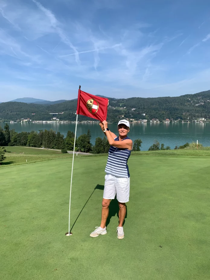 Isabella Henkel auf dem Golfplatz Dellach