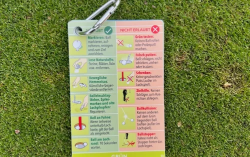 Golfregeln Karte Grün
